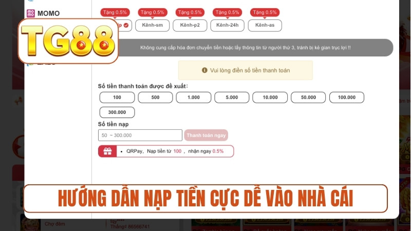 Hướng dẫn nạp tiền cực dễ vào nhà cái